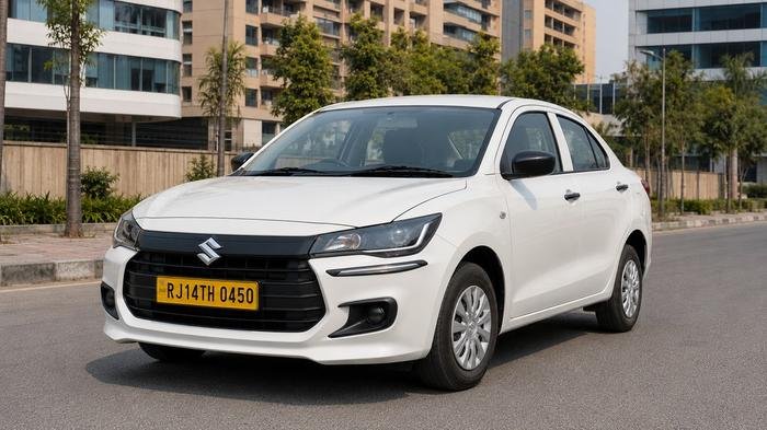 White Maruti Dzire sedan for Jaipur sightseeing