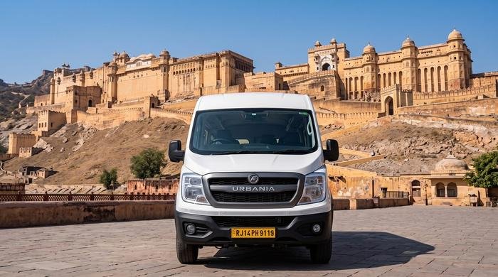 Force Urbania parked outside Amer Fort near Jaipur
